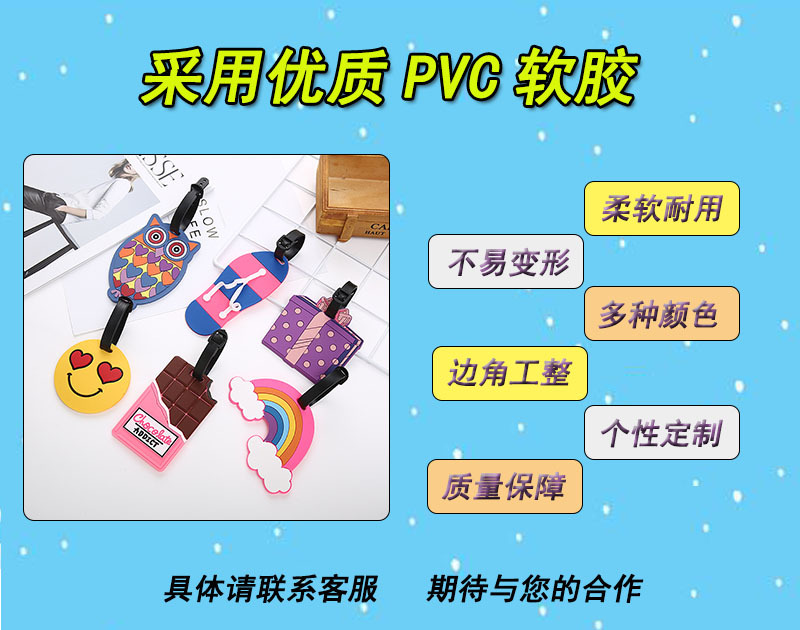 Wish New Creative Cartoon Animal Penguin Luggage Tag Customized Schoolbag Cool Tag Identification Tag Factory Wholesale