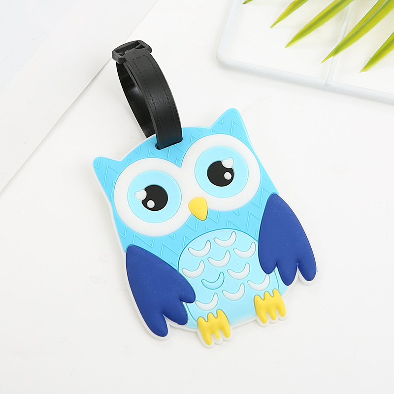 Wish New Creative Cartoon Animal Penguin Luggage Tag Customized Schoolbag Cool Tag Identification Tag Factory Wholesale