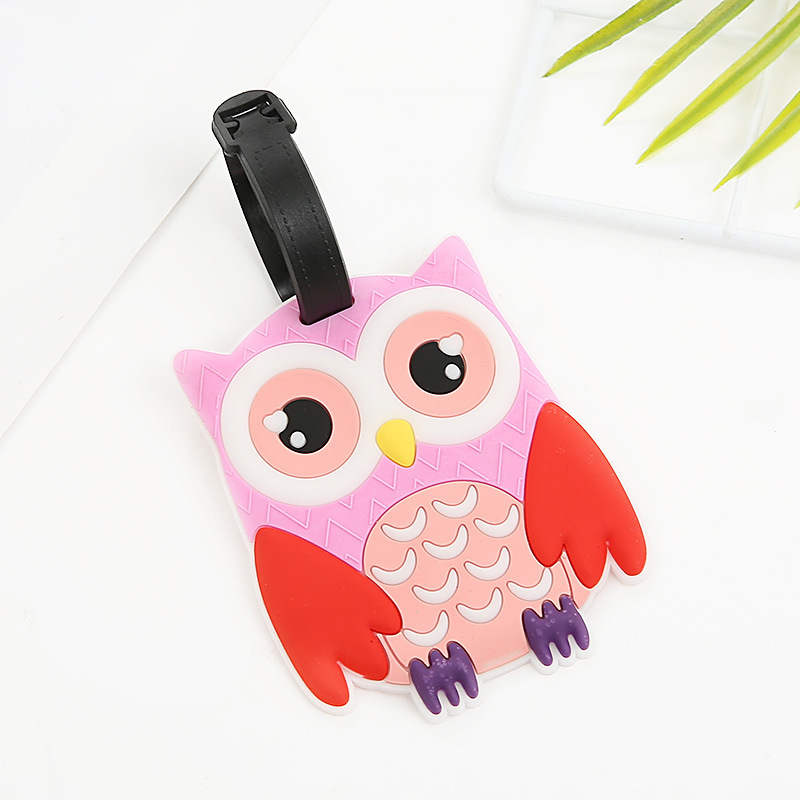 Wish New Creative Cartoon Animal Penguin Luggage Tag Customized Schoolbag Cool Tag Identification Tag Factory Wholesale