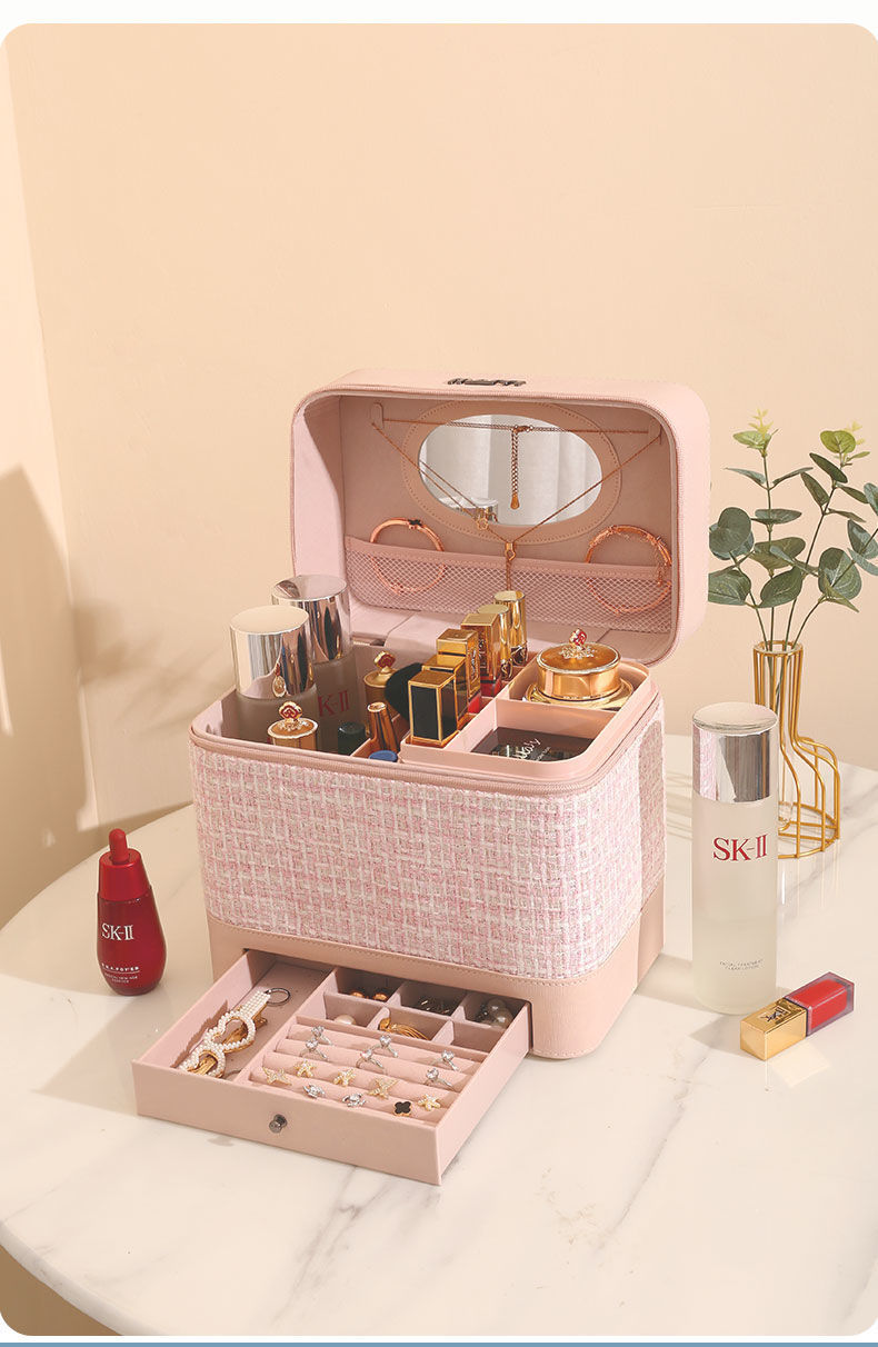 Manufacturer Cosmetic Bag Women's Large Capacity 2021 New Cosmetic Case Storage Box Portable Oversized Ins Style Suitcase