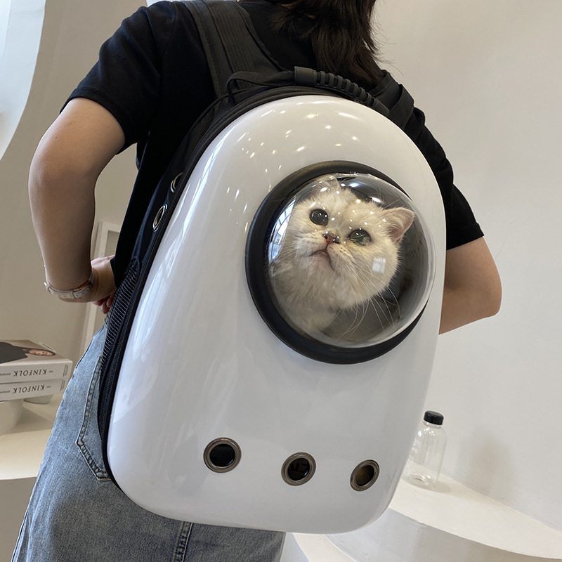 Pet Bag Outdoor Portable Backpack Space Capsule Pet Breathable Crossbody Fully Transparent Cat Carrying Suitcase Schoolbag