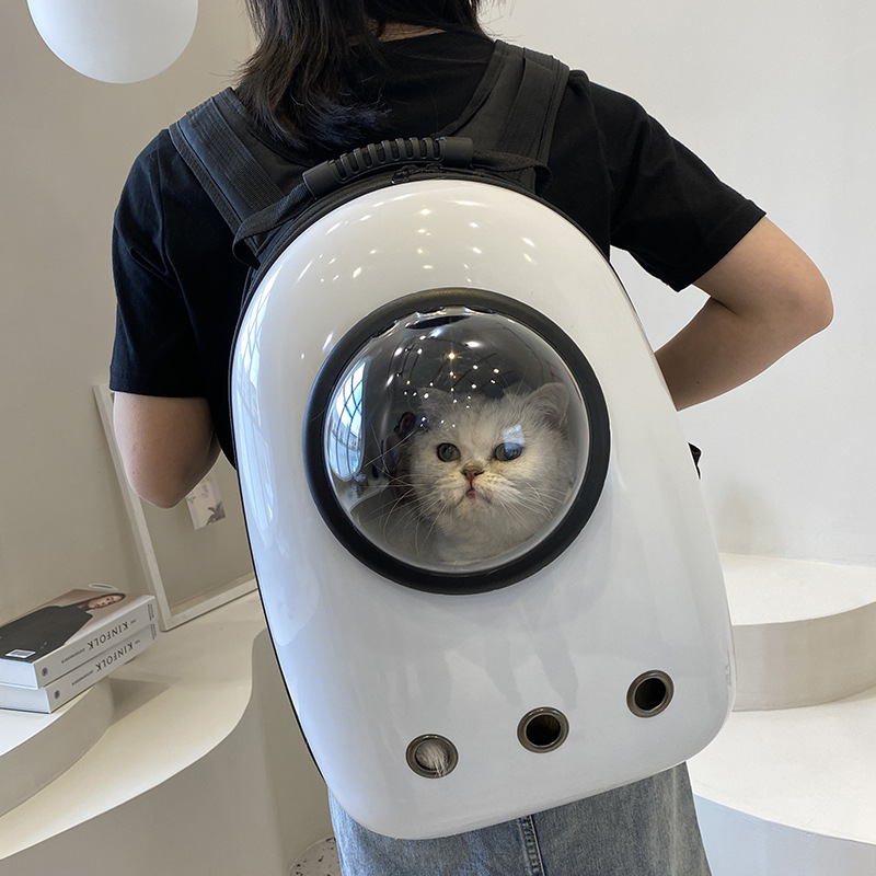 Pet Bag Outdoor Portable Backpack Space Capsule Pet Breathable Crossbody Fully Transparent Cat Carrying Suitcase Schoolbag