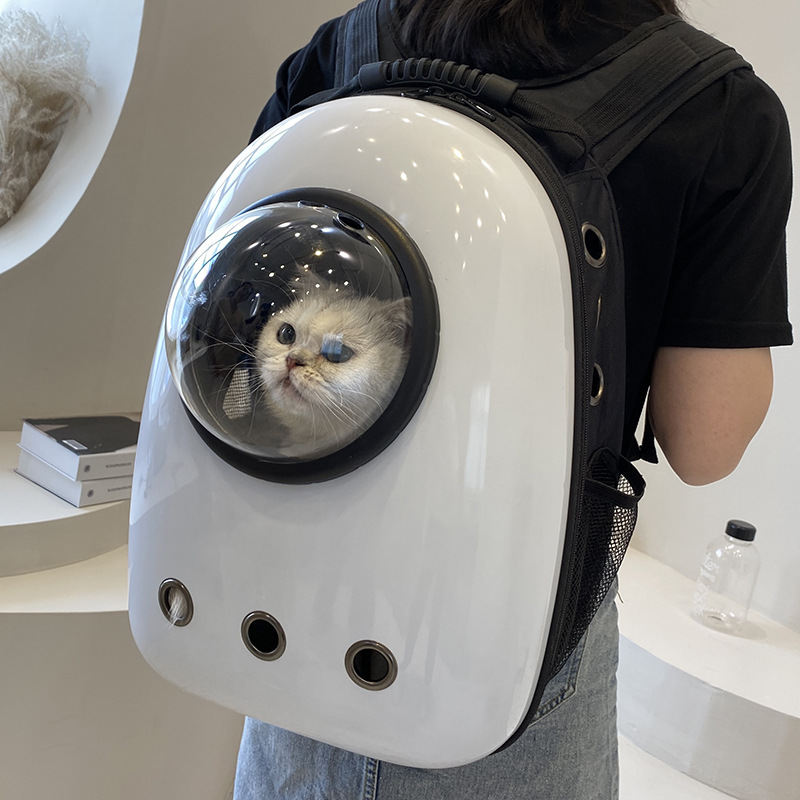 Pet Bag Outdoor Portable Backpack Space Capsule Pet Breathable Crossbody Fully Transparent Cat Carrying Suitcase Schoolbag
