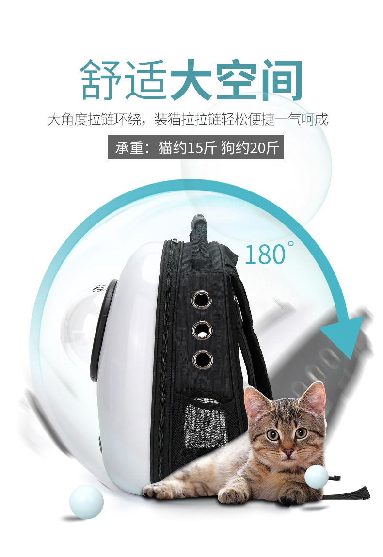 Pet Bag Outdoor Portable Backpack Space Capsule Pet Breathable Crossbody Fully Transparent Cat Carrying Suitcase Schoolbag