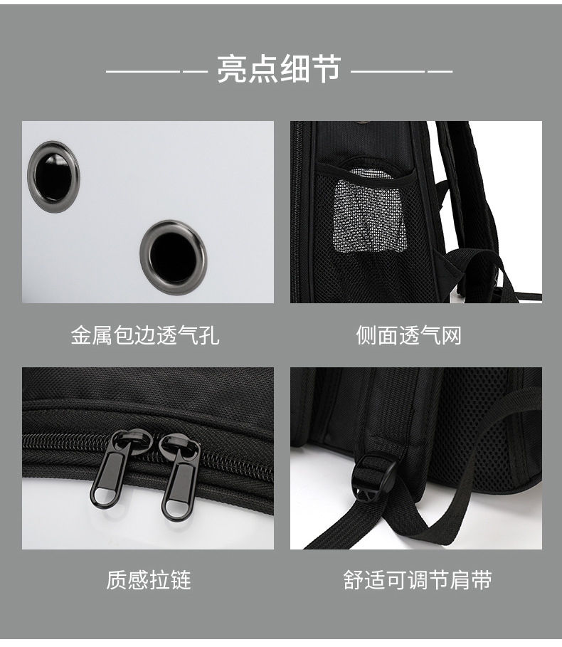 Pet Bag Outdoor Portable Backpack Space Capsule Pet Breathable Crossbody Fully Transparent Cat Carrying Suitcase Schoolbag