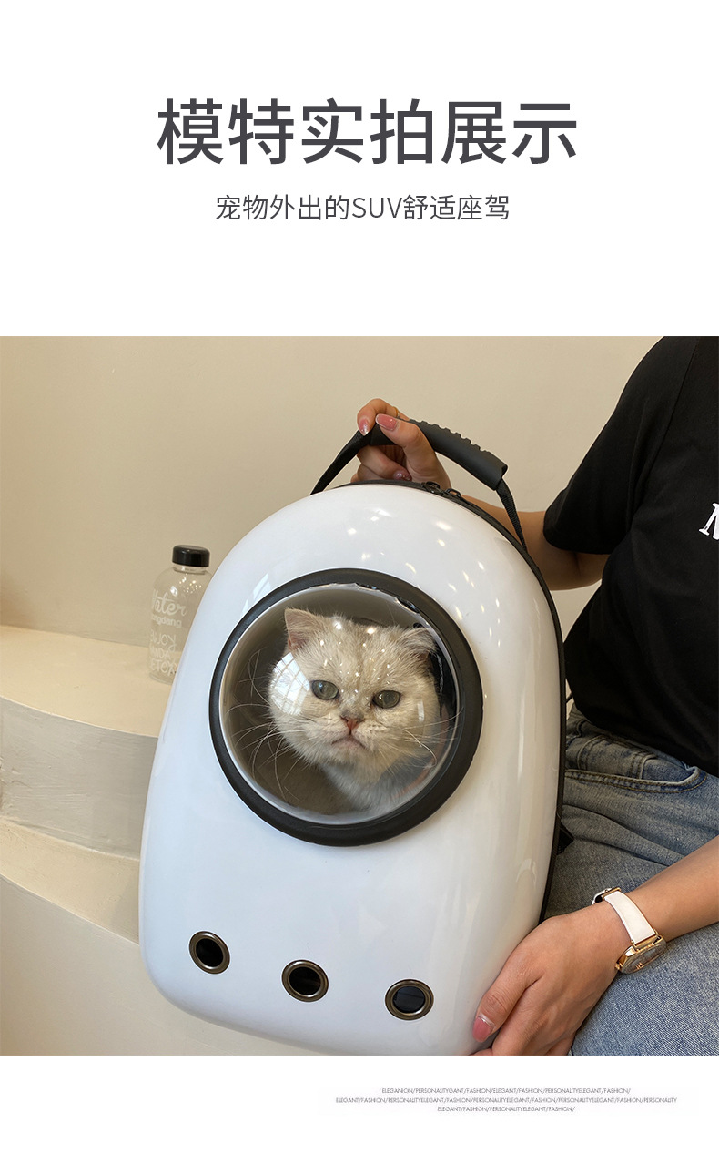Pet Bag Outdoor Portable Backpack Space Capsule Pet Breathable Crossbody Fully Transparent Cat Carrying Suitcase Schoolbag