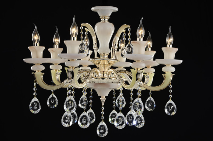 Zinc alloy crystal chandelier living room luxury stone villas duplex floor lamp Zinc alloy crystal chandelier living room luxury stone villas duplex floor lamp