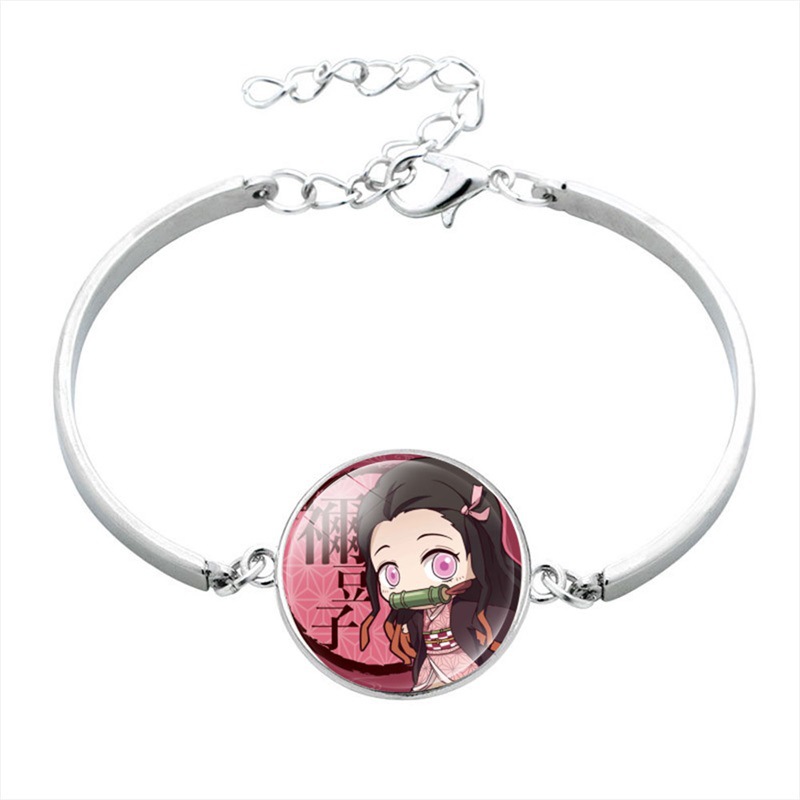 Kimetsu No Yaiba Time Stone Alloy Bangle Bracelet Japanese Classic Anime Peripheral Small Commodity Bracelet Wholesale