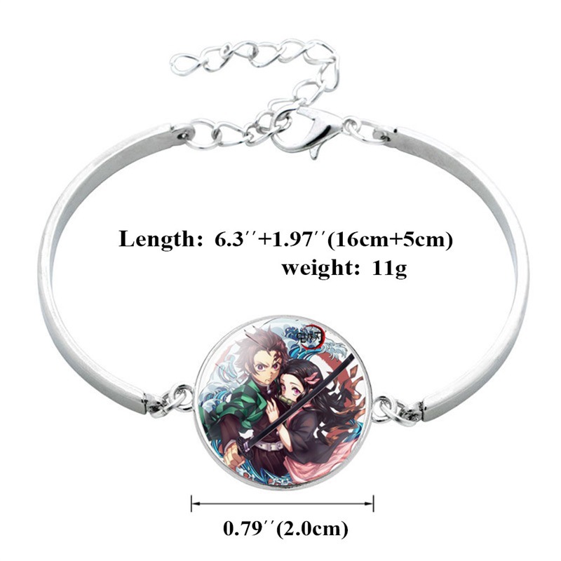 Kimetsu No Yaiba Time Stone Alloy Bangle Bracelet Japanese Classic Anime Peripheral Small Commodity Bracelet Wholesale