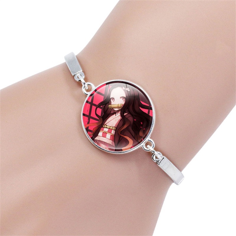 Kimetsu No Yaiba Time Stone Alloy Bangle Bracelet Japanese Classic Anime Peripheral Small Commodity Bracelet Wholesale