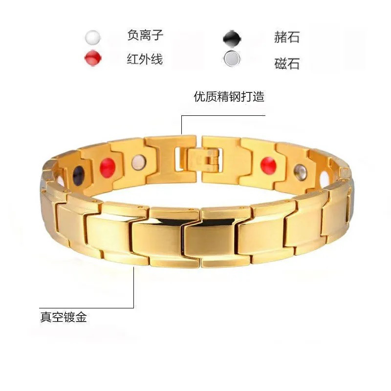 Alloy Stainless Steel Titanium Steel Magnet Germanium Stone Energy Bracelet Fashion Health Bracelet Factory Direct Sales Wholesale and Retail Alloy Stainless Steel Titanium Steel Magnet Germanium Stone Energy Bracelet Fashion Health Bracelet Factory Direct Sales Wholesale and Retail
