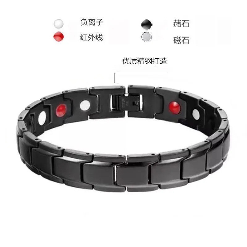 Alloy Stainless Steel Titanium Steel Magnet Germanium Stone Energy Bracelet Fashion Health Bracelet Factory Direct Sales Wholesale and Retail Alloy Stainless Steel Titanium Steel Magnet Germanium Stone Energy Bracelet Fashion Health Bracelet Factory Direct Sales Wholesale and Retail