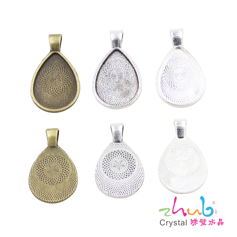 DIY Vintage Alloy Decoration Accessories Pendant 17 * 25mm Water Drop Time Stone Base Support + Glass Patch Wholesale DIY Vintage Alloy Decoration Accessories Pendant 17 * 25mm Water Drop Time Stone Base Support + Glass Patch Wholesale
