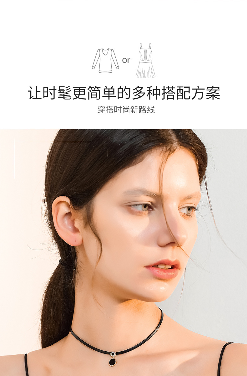Korean Style Choker Neck Necklace Female Clavicle Chain Short Neckband Black Dark Series Internet Celebrity Decorative Necklace Tide Korean Style Choker Neck Necklace Female Clavicle Chain Short Neckband Black Dark Series Internet Celebrity Decorative Necklace Tide