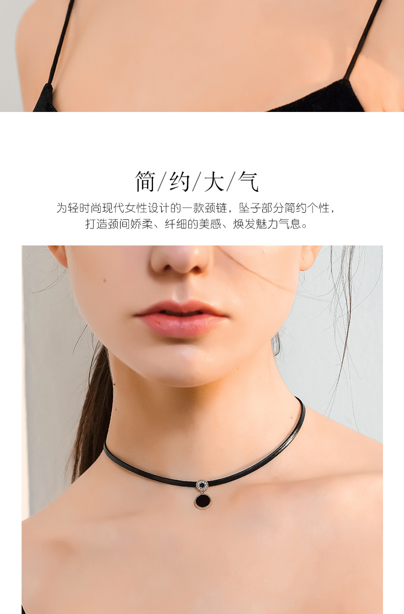 Korean Style Choker Neck Necklace Female Clavicle Chain Short Neckband Black Dark Series Internet Celebrity Decorative Necklace Tide Korean Style Choker Neck Necklace Female Clavicle Chain Short Neckband Black Dark Series Internet Celebrity Decorative Necklace Tide