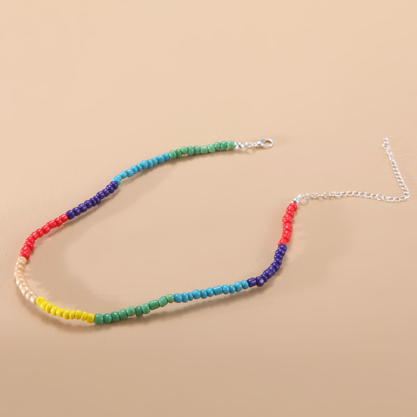 European and American New Necklace Bohemian Short Necklace Choker Amazon Combination Color Bead Necklace