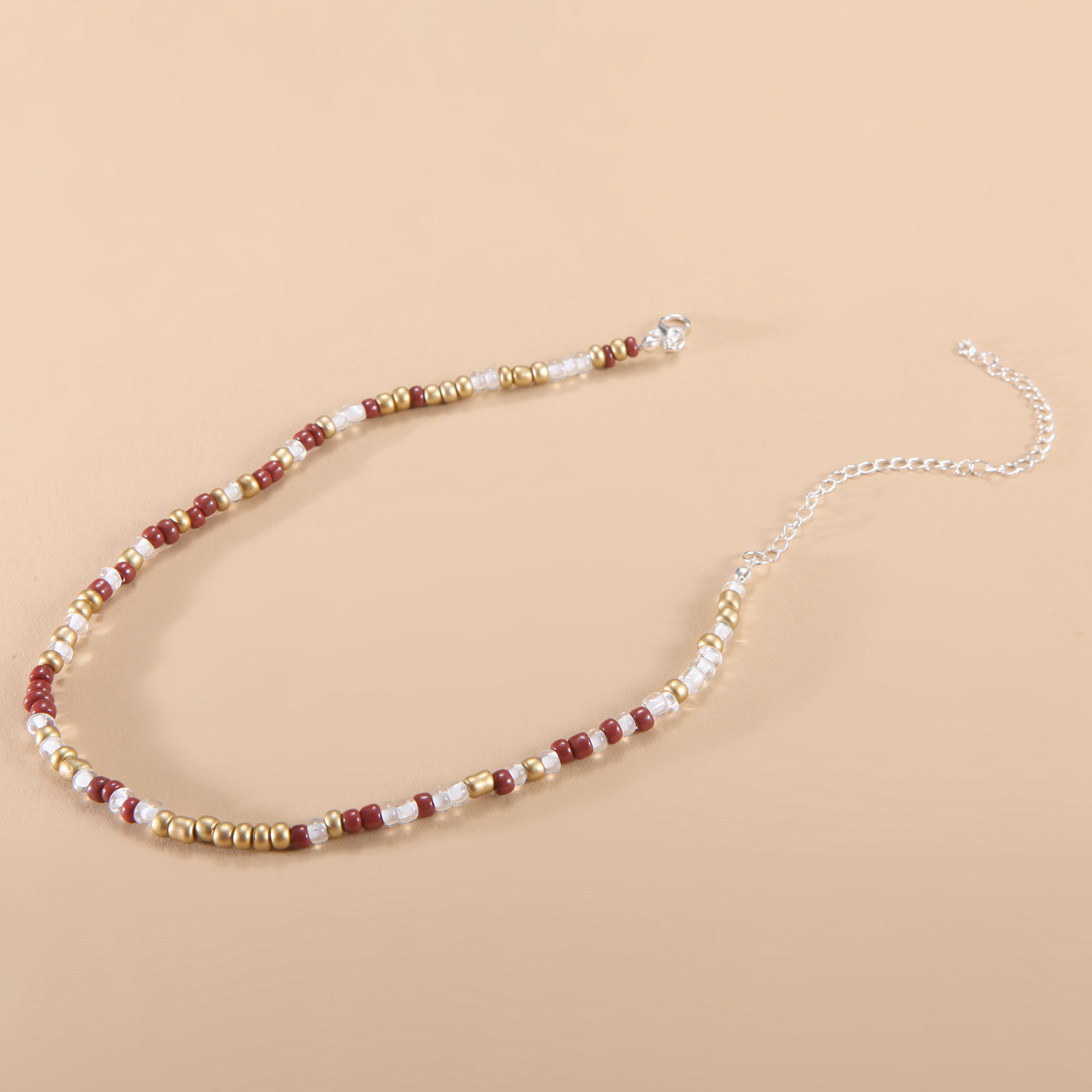 European and American New Necklace Bohemian Short Necklace Choker Amazon Combination Color Bead Necklace