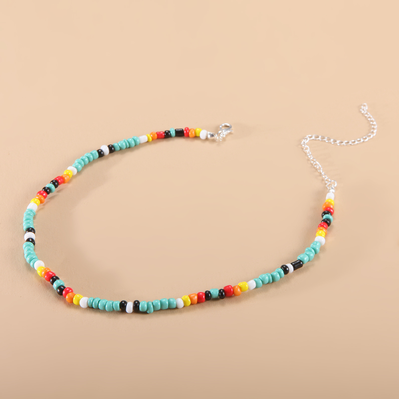 European and American New Necklace Bohemian Short Necklace Choker Amazon Combination Color Bead Necklace