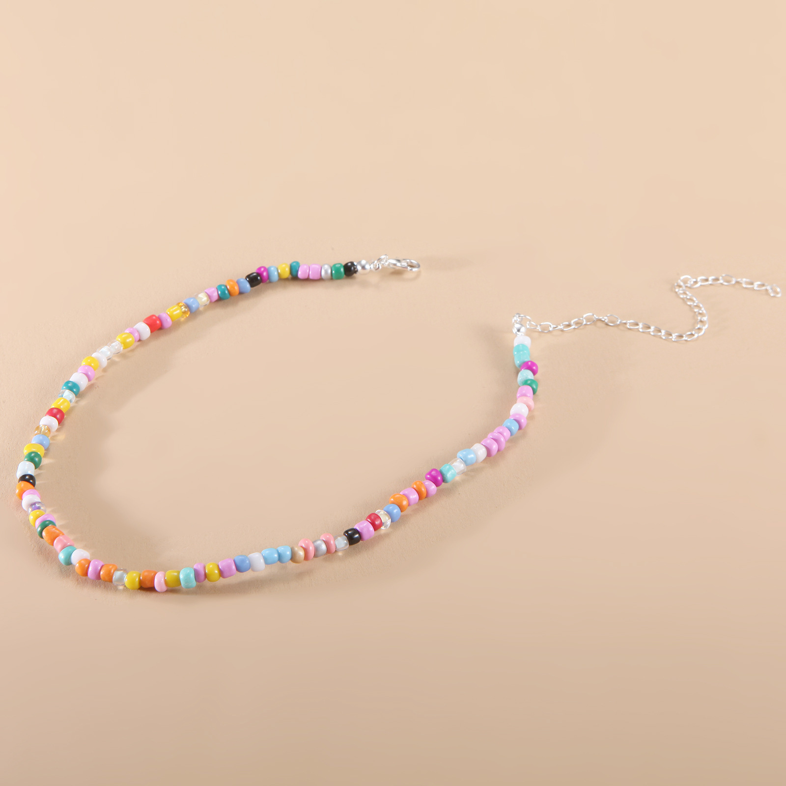 European and American New Necklace Bohemian Short Necklace Choker Amazon Combination Color Bead Necklace