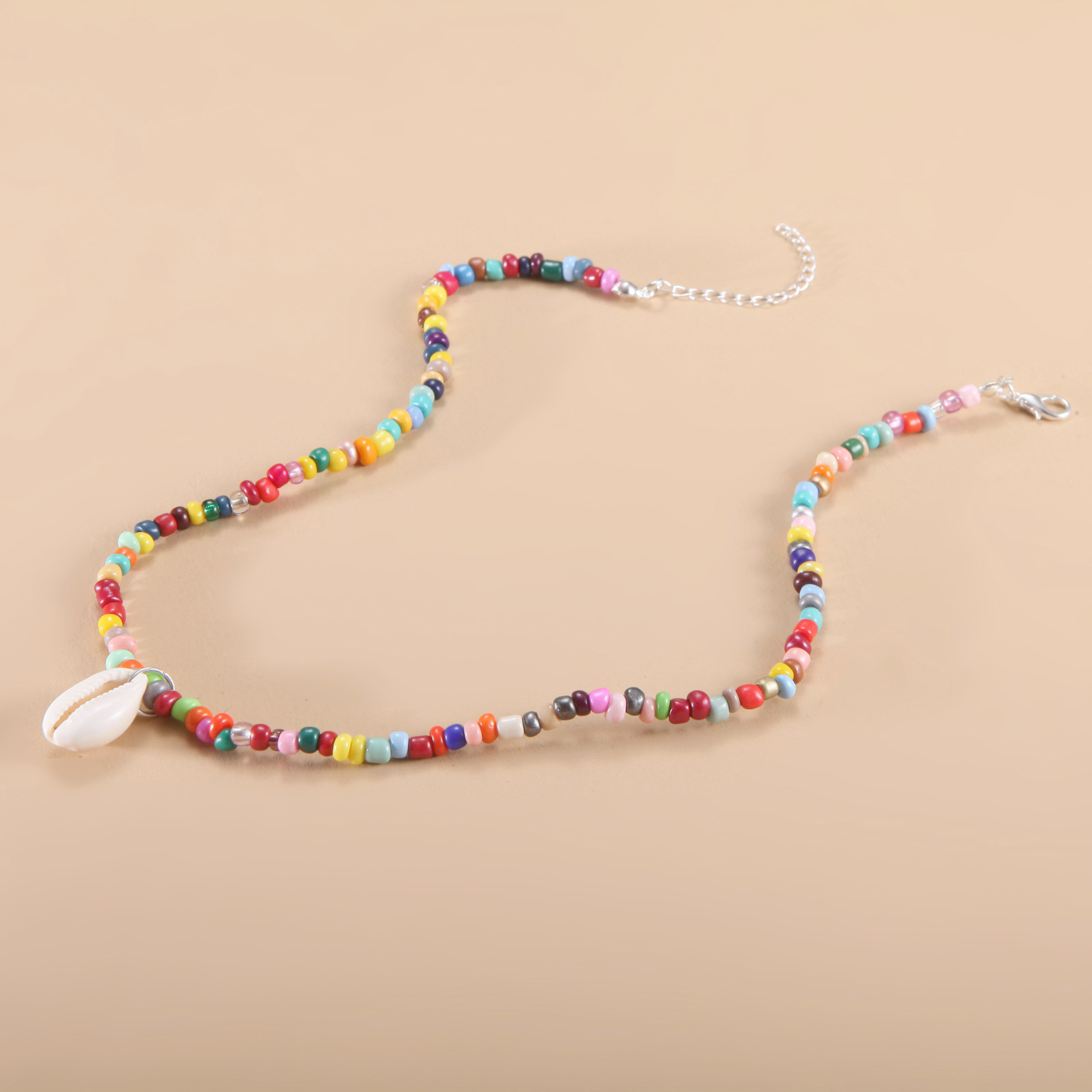 European and American New Necklace Bohemian Short Necklace Choker Amazon Combination Color Bead Necklace
