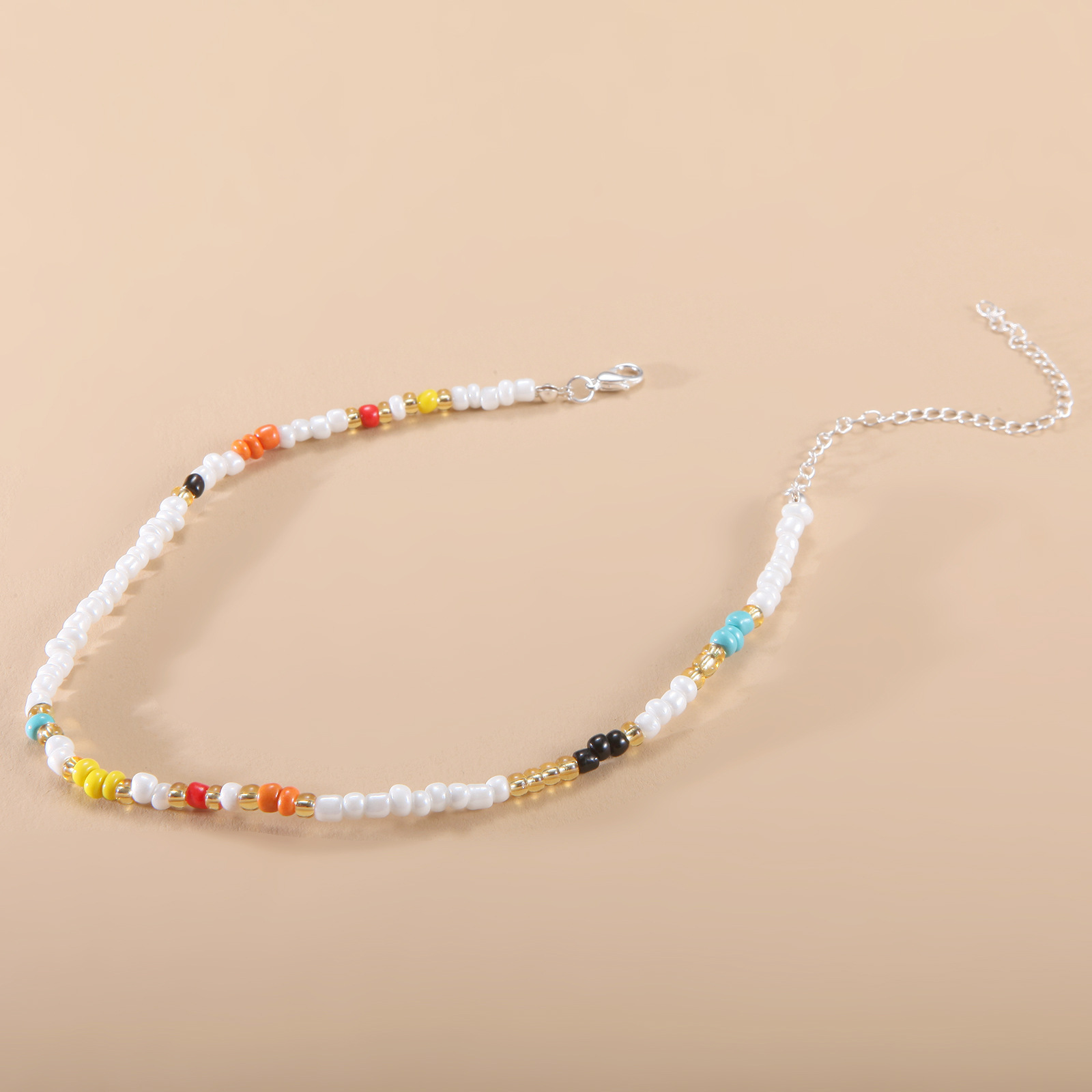 European and American New Necklace Bohemian Short Necklace Choker Amazon Combination Color Bead Necklace