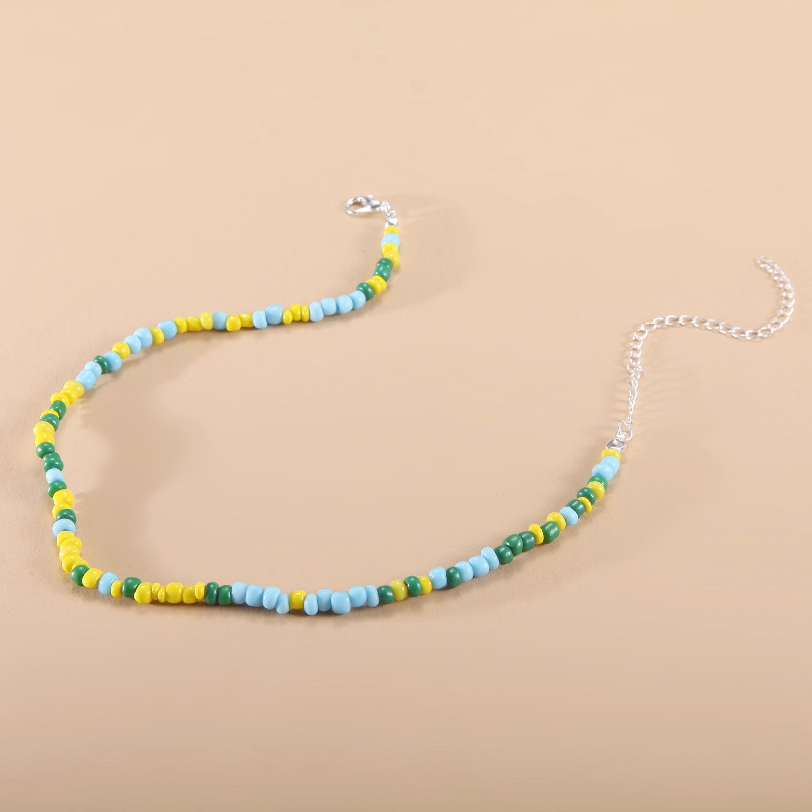 European and American New Necklace Bohemian Short Necklace Choker Amazon Combination Color Bead Necklace