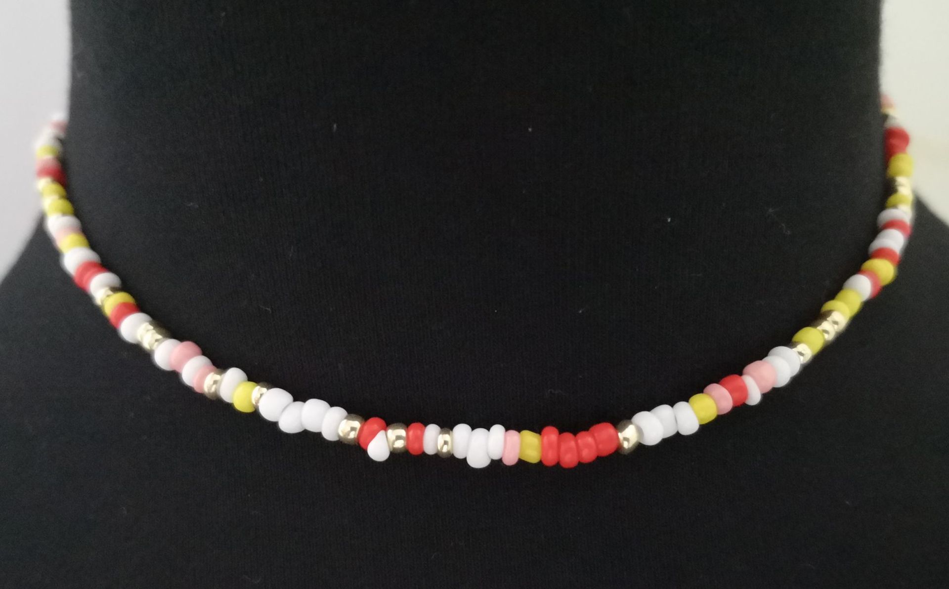 European and American New Necklace Bohemian Short Necklace Choker Amazon Combination Color Bead Necklace