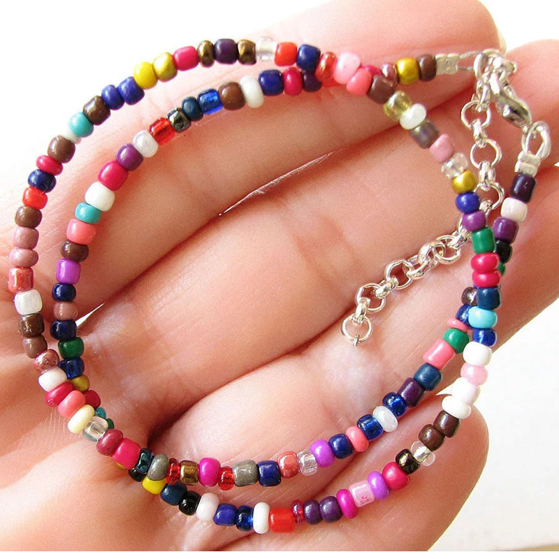 European and American New Necklace Bohemian Short Necklace Choker Amazon Combination Color Bead Necklace