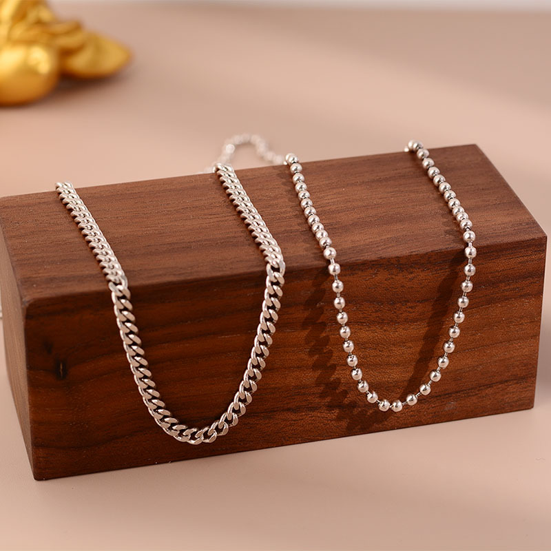 Korean Style White Copper Choker High-Grade Non-Fading Necklace Sweater Chain Female All-Match Necklace Niche Accessories