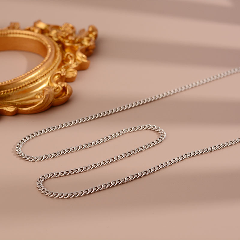 Korean Style White Copper Choker High-Grade Non-Fading Necklace Sweater Chain Female All-Match Necklace Niche Accessories