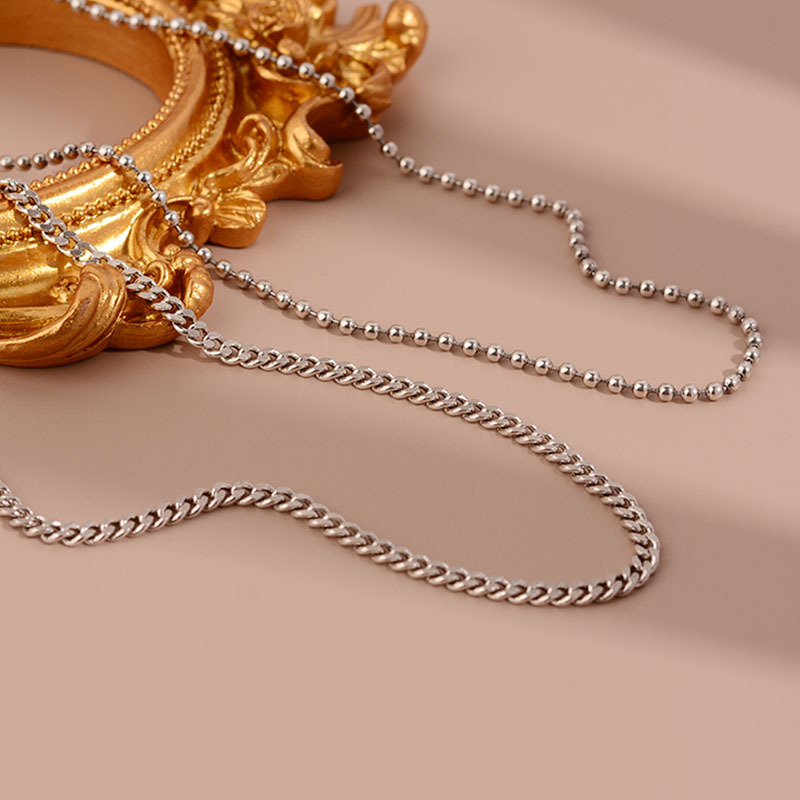 Korean Style White Copper Choker High-Grade Non-Fading Necklace Sweater Chain Female All-Match Necklace Niche Accessories