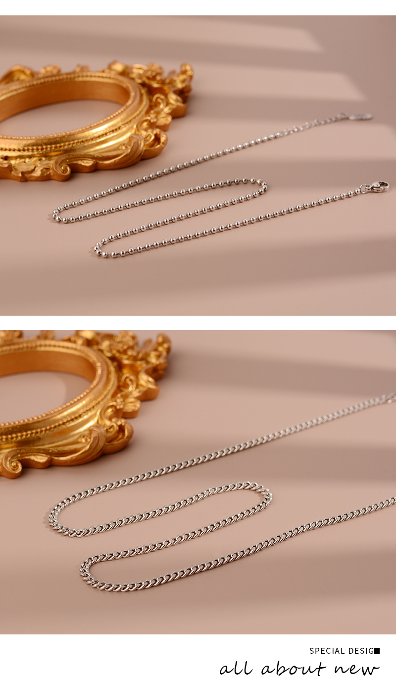 Korean Style White Copper Choker High-Grade Non-Fading Necklace Sweater Chain Female All-Match Necklace Niche Accessories