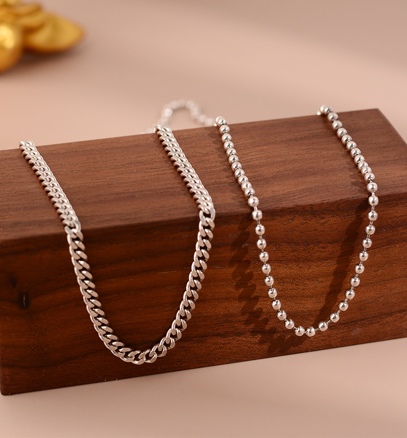 Korean Style White Copper Choker High-Grade Non-Fading Necklace Sweater Chain Female All-Match Necklace Niche Accessories