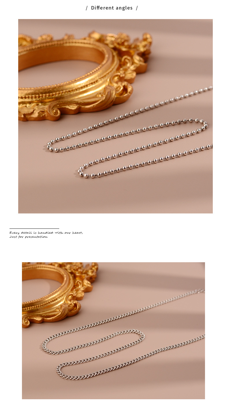 Korean Style White Copper Choker High-Grade Non-Fading Necklace Sweater Chain Female All-Match Necklace Niche Accessories