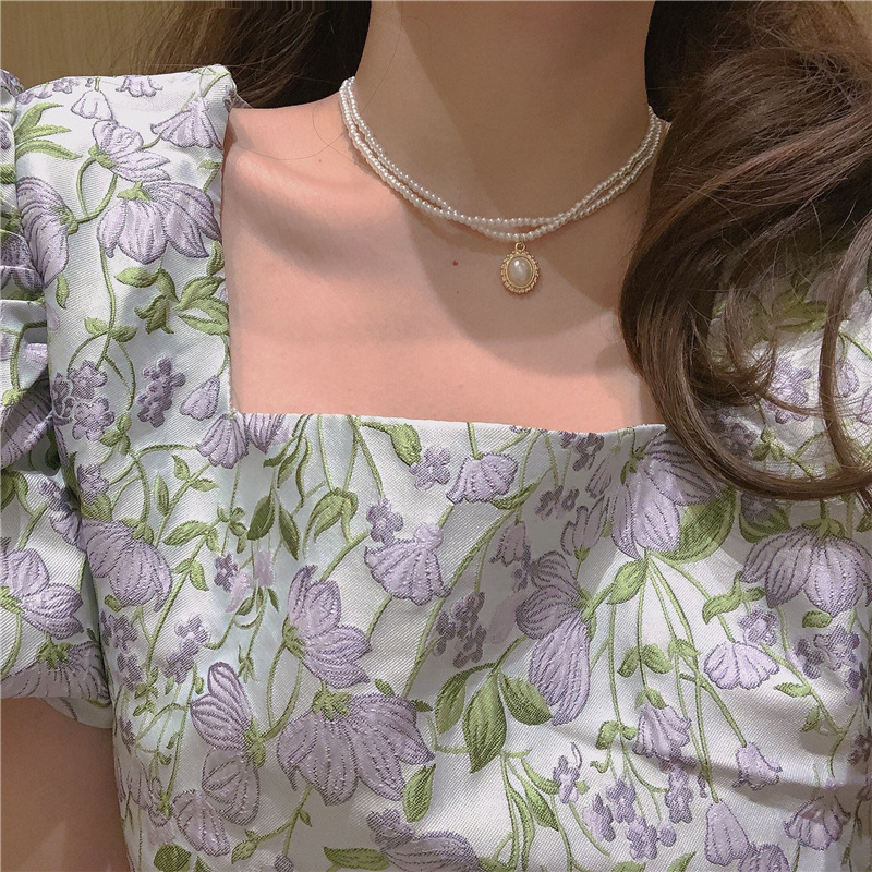 New Accessories Spring Color Super Fairy Mori Girl Crystal Green Leaf Pendant Choker Necklace Clavicle Chain Necklace