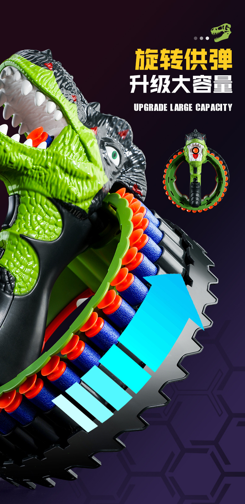 Dinosaur Bracelet Electric Continuous Hair Soft Elastic Large Capacity Shooting Children Soft Elastic Toy Gun Boys and Girls Eating Chicken Battle Dinosaur Bracelet Electric Continuous Hair Soft Elastic Large Capacity Shooting Children Soft Elastic Toy Gun Boys and Girls Eating Chicken Battle