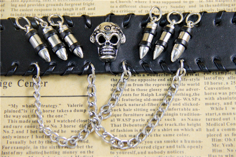 from AliExpress European and American Ornament Retro Punk Bullet Skull Chain Bracelet Cattle Leather Bracelet from AliExpress European and American Ornament Retro Punk Bullet Skull Chain Bracelet Cattle Leather Bracelet
