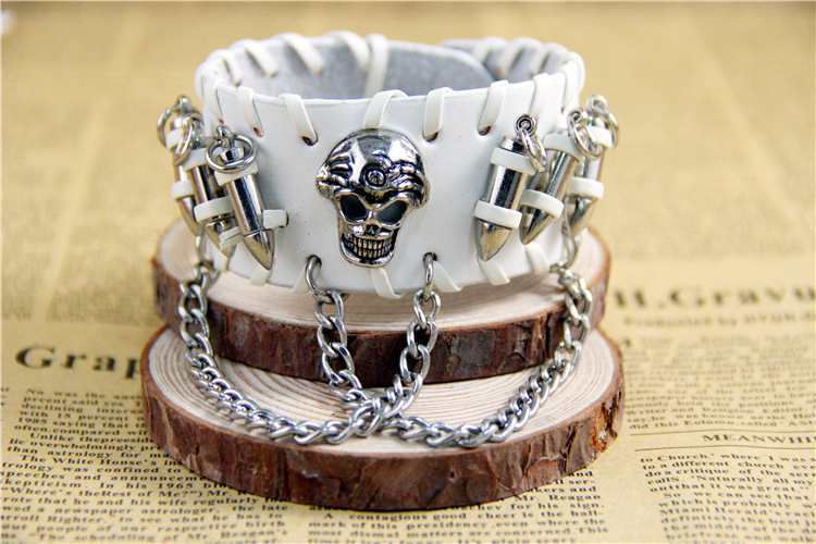 from AliExpress European and American Ornament Retro Punk Bullet Skull Chain Bracelet Cattle Leather Bracelet from AliExpress European and American Ornament Retro Punk Bullet Skull Chain Bracelet Cattle Leather Bracelet