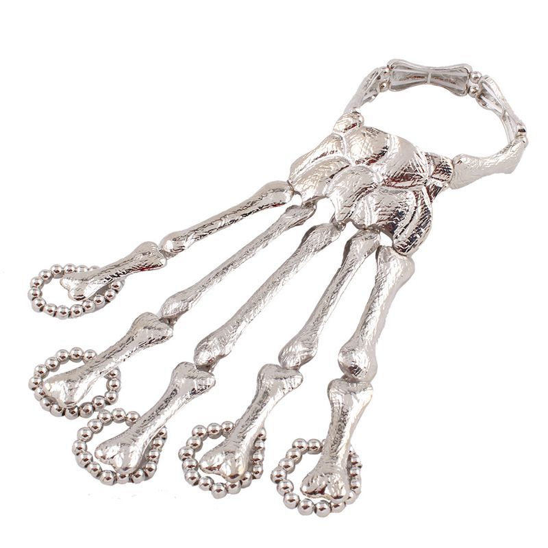 Halloween Ornaments Bracelet European and American Punk Exaggerated Skull Finger Bone Joint Finger Bracelet Women's Jewelry Halloween Ornaments Bracelet European and American Punk Exaggerated Skull Finger Bone Joint Finger Bracelet Women's Jewelry