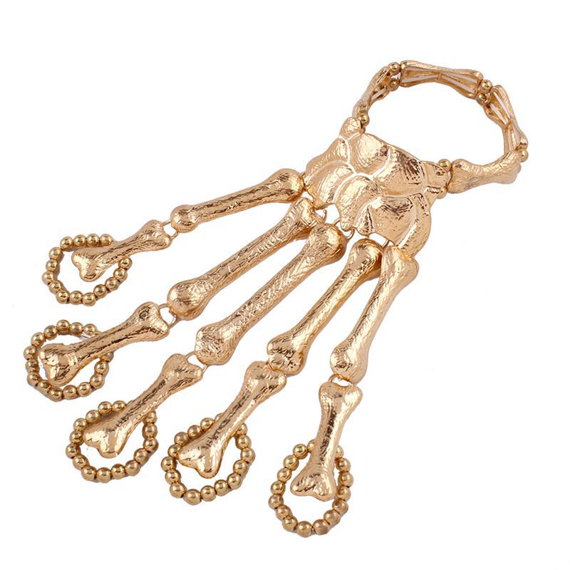 Halloween Ornaments Bracelet European and American Punk Exaggerated Skull Finger Bone Joint Finger Bracelet Women's Jewelry Halloween Ornaments Bracelet European and American Punk Exaggerated Skull Finger Bone Joint Finger Bracelet Women's Jewelry