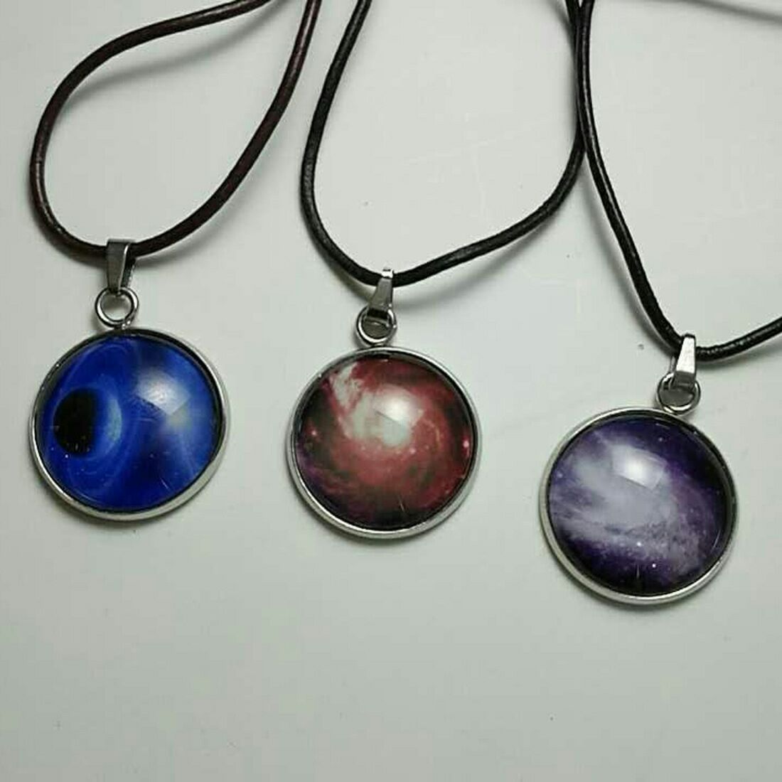 Stardust universe glass time gem Christmas sky luminous stainless steel pendant necklace