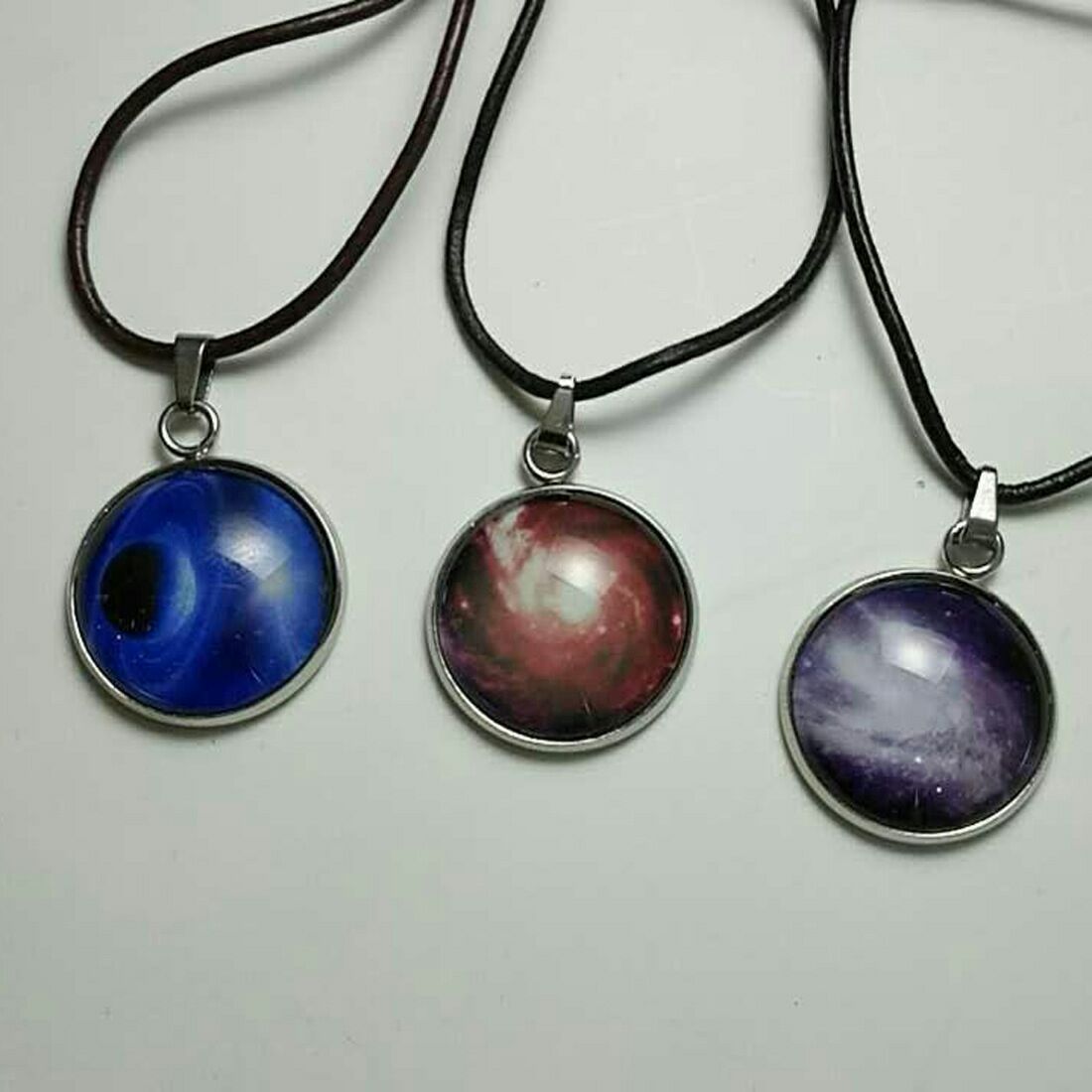 Stardust universe glass time gem Christmas sky luminous stainless steel pendant necklace