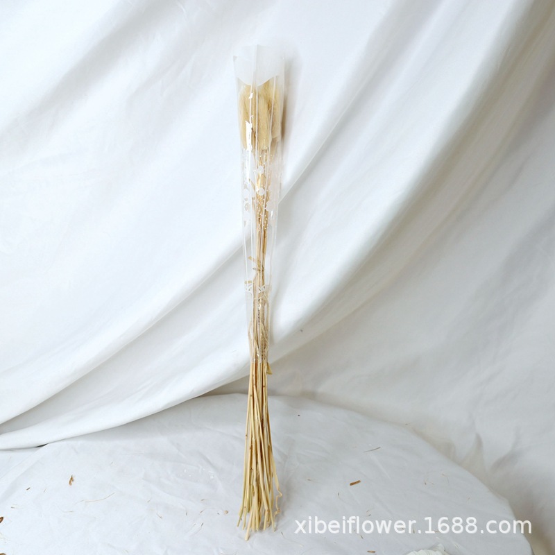 Yunnan Dried Flower Wheat Rabbit Tail Grass Happy Flower Gem Grass Small Bitter Hemp Bouquet Cross-Border Wholesale