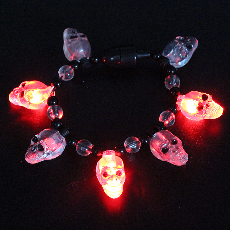 ZD Manufacturer Foreign Trade Popular Style LED Luminous Bracelet Magnet Bracelet Halloween Luminous Bracelet Skull Lighting Chain ZD Manufacturer Foreign Trade Popular Style LED Luminous Bracelet Magnet Bracelet Halloween Luminous Bracelet Skull Lighting Chain