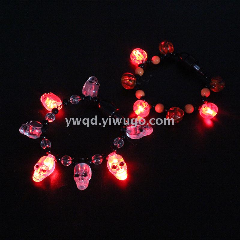 ZD Manufacturer Foreign Trade Popular Style LED Luminous Bracelet Magnet Bracelet Halloween Luminous Bracelet Skull Lighting Chain