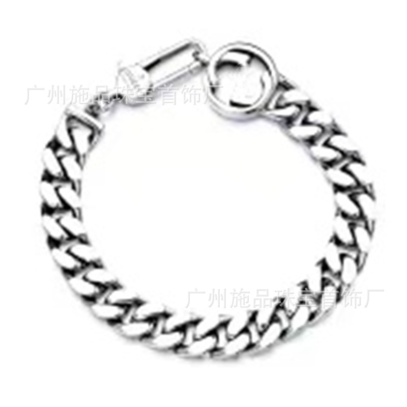Gujia S925 Silver Bracelet Vintage Distressed Men and Women Couple Double G Skull Elf Bracelet Pattern Carved Bracelet Gujia S925 Silver Bracelet Vintage Distressed Men and Women Couple Double G Skull Elf Bracelet Pattern Carved Bracelet