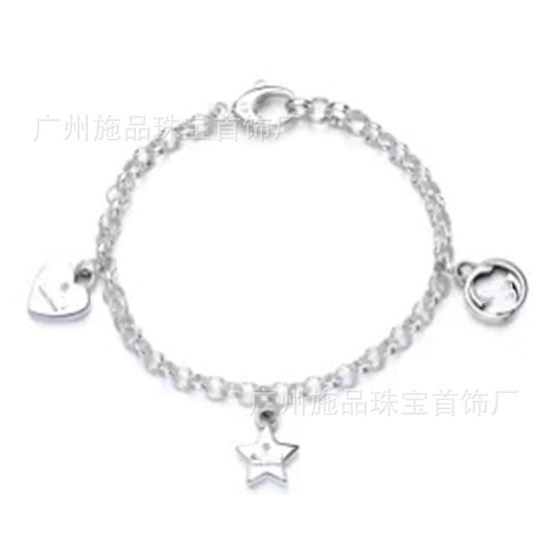 Gujia S925 Silver Bracelet Vintage Distressed Men and Women Couple Double G Skull Elf Bracelet Pattern Carved Bracelet Gujia S925 Silver Bracelet Vintage Distressed Men and Women Couple Double G Skull Elf Bracelet Pattern Carved Bracelet
