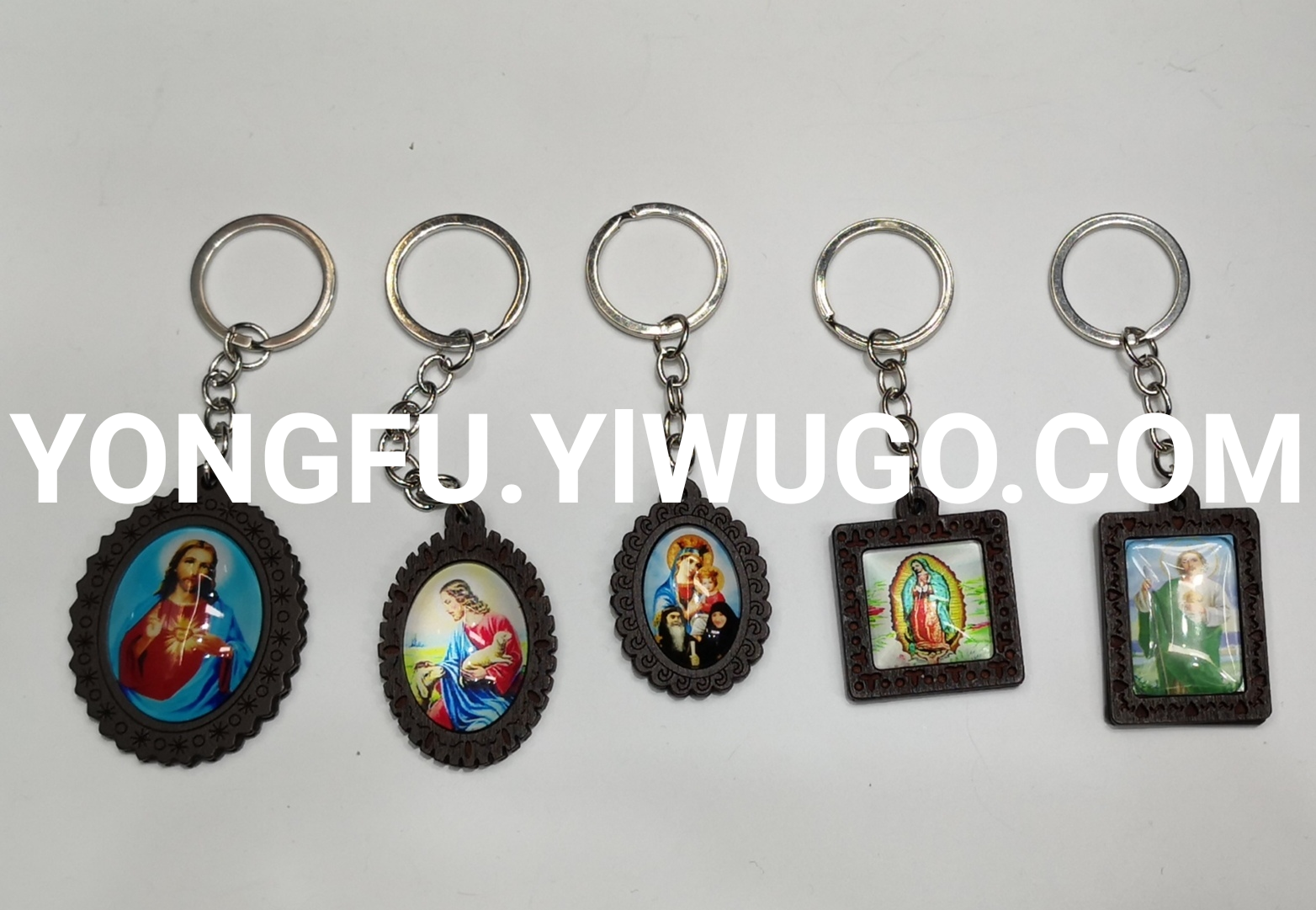 Time gem key chain wooden base religious key chain