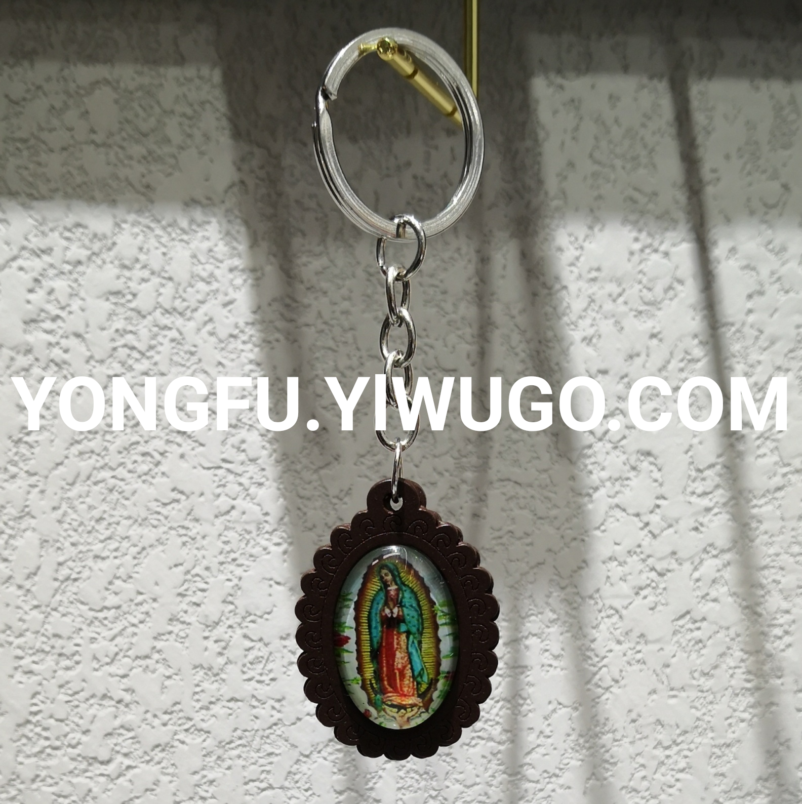 Time gem key chain wooden base religious key chain
