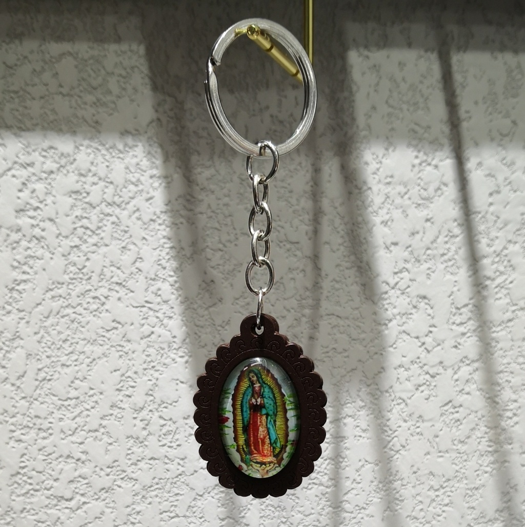 Time gem key chain wooden base religious key chain